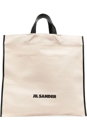 Jil Sander Border Book canvas tote bag