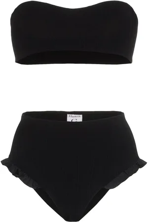 Hunza G Osiris bandeau high waisted frill bikini