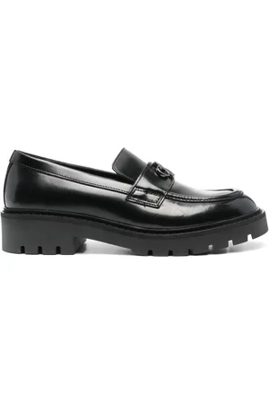 Calvin Klein Monogram-plaque leather loafers