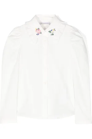 MONNALISA Floral-embroidered shirt