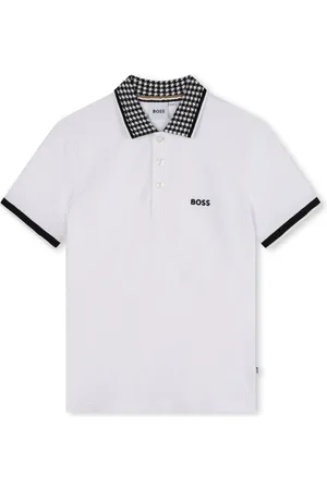HUGO BOSS Houndstooth-collar polo shirt