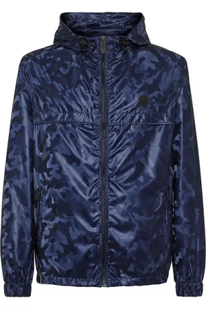 Philipp Plein Camouflage-print hooded windbreaker