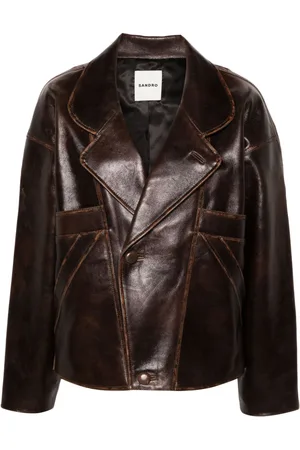 Sandro Oversized leather jacket