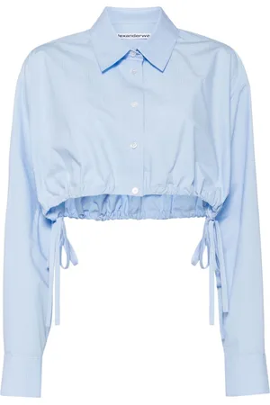 Alexander Wang Rhinestone-embellished cropped shirt