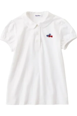 Familiar Bow-detail cotton-blend polo shirt