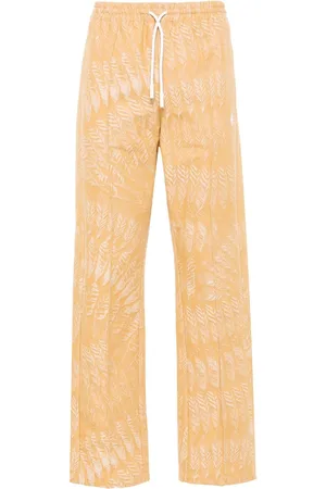 MARCELO BURLON AOP Feather straight-leg trousers