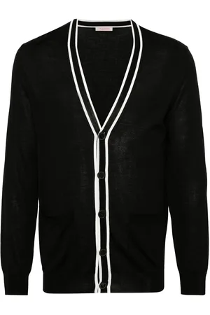 VALENTINO GARAVANI Contrasting-trim virgin wool cardigan