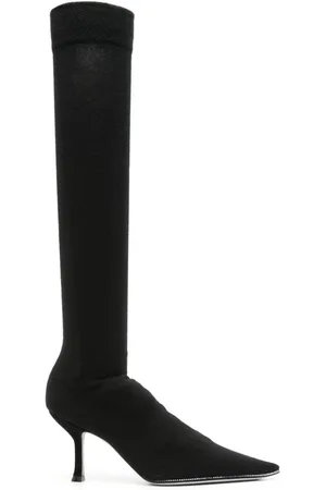 RENE CAOVILLA 70mm crystal-embellished knitted boots