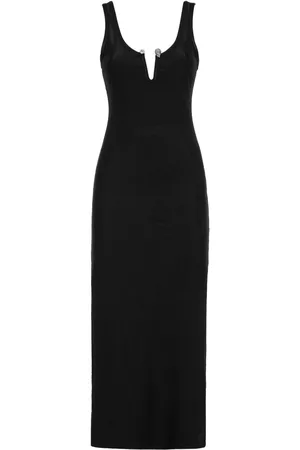 Philipp Plein Metallic skull detail ribbed midi dress