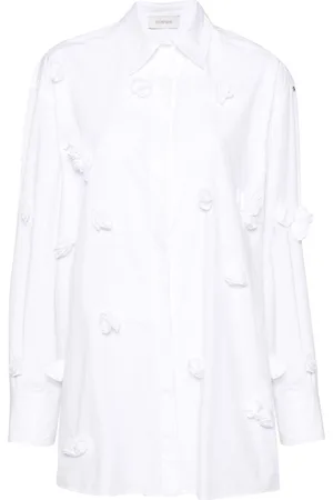 Sportmax Floral-appliqu?? cotton shirt
