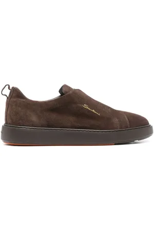 santoni Suede slip-on sneakers