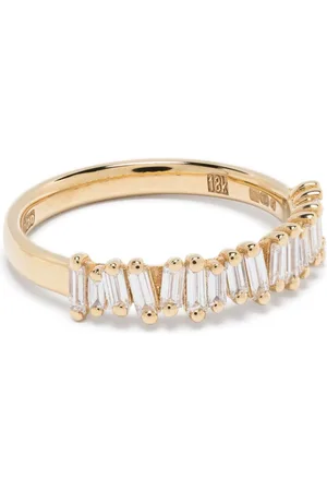 Suzanne Kalan 18kt yellow Classic diamond stacker ring
