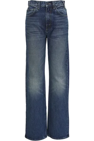 NILI LOTAN Whiskering effect mid-rise straight-legged jeans