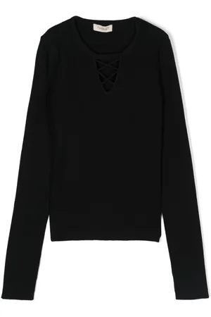 Twin-Set Criss cross-detail ribbed sweater
