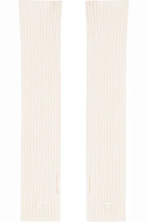 Courrèges Ribbed wool mittens
