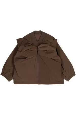 JNBY by JNBY Bow-embellished gathered bomber jacket