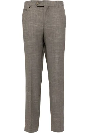 HUGO BOSS Pressed-crease tapered trousers