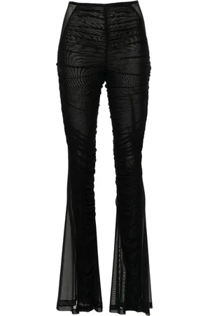 MUGLER Ruched flared trousers