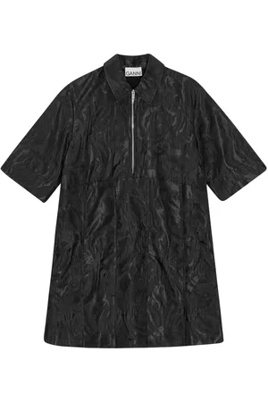 Ganni Short-sleeve cloqu?? mini dress