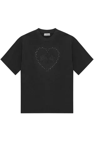 Ganni Logo appliqu?? cotton t-shirt
