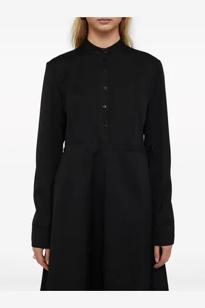 Jil Sander Wrapover-panel virgin wool shirtdress