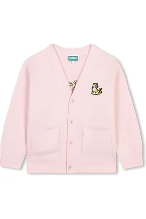 Kenzo Tiger-appliqu?? fleece-texture cardigan