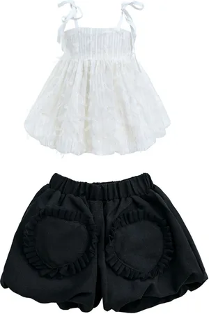 Mimi Tutu Ruffle-detail cotton shorts set (two)
