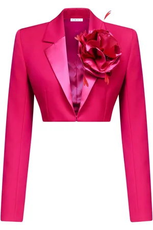 AREA Flower Corsage cropped blazer