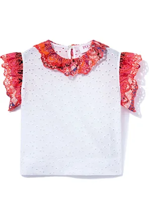 PUCCI Junior Broderie-anglaise cotton blouse