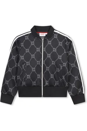 HUGO BOSS Logo-print zip-up cardigan