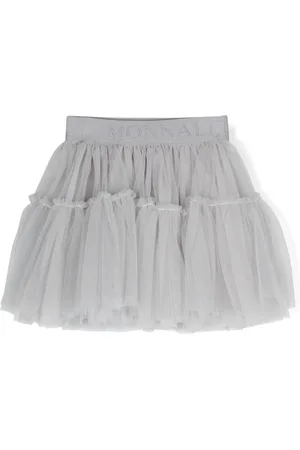 MONNALISA Logo-jacquard tulle tutu
