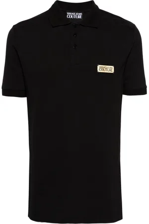 VERSACE Logo-plaque piqu?? polo shirt