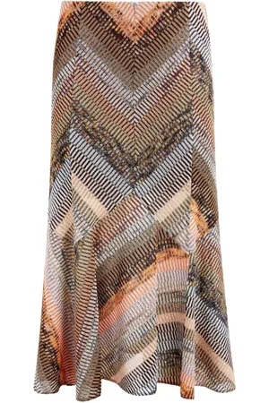 Missoni Patchwork-effect lam?? flared midi skirt