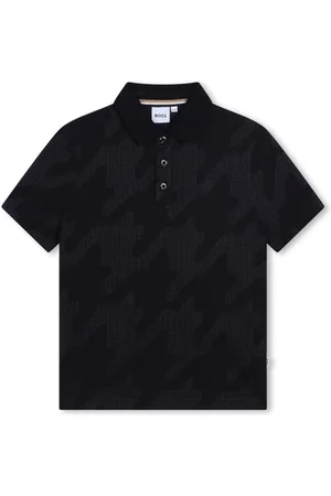 HUGO BOSS Houndstooth-pattern cotton polo shirt