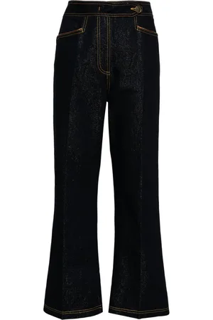 Etro Pegaso-buttons cropped jeans