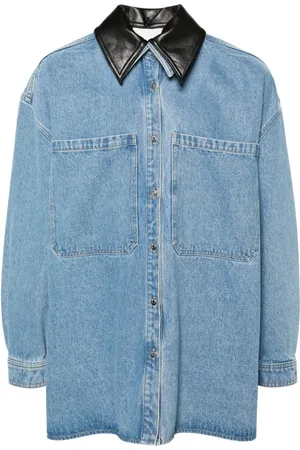 Nanushka Contrasting-collar denim shirt jacket
