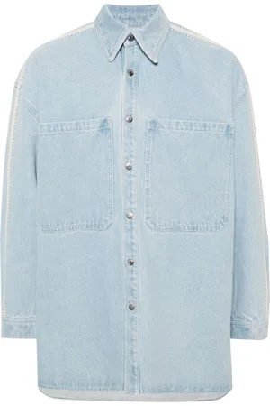 Nanushka Crochet-detaling denim shirt jacket