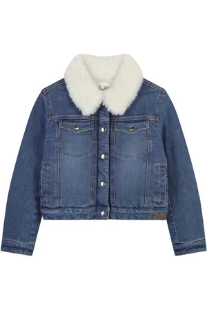 Chloé Faux-fur collar denim jacket