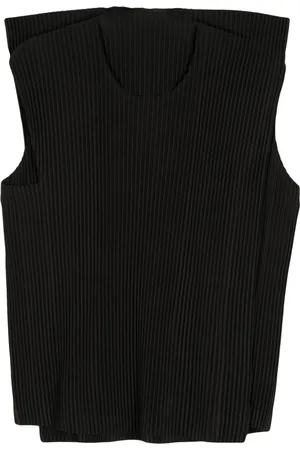Issey Miyake Rectangle pliss??-effect top