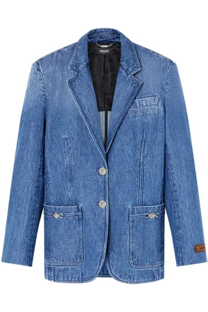 VERSACE Single-breasted denim blazer