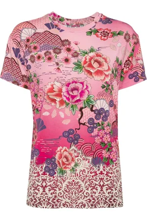 JOHNNY WAS Floral-print short-sleeve T-shirt