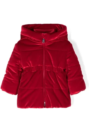 MONNALISA Quilted chenille hooded coat