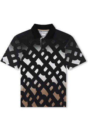 HUGO BOSS Monogram-print piqu??-weave polo shirt