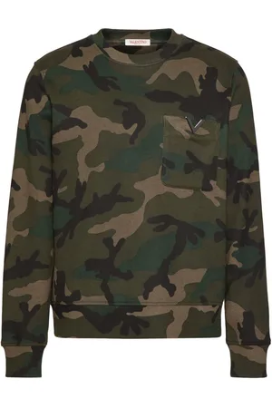 VALENTINO GARAVANI Logo-appliqu?? camouflage-pattern sweatshirt