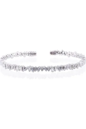 Suzanne Kalan 18K gold and diamond Fireworks Classic baguette bangle