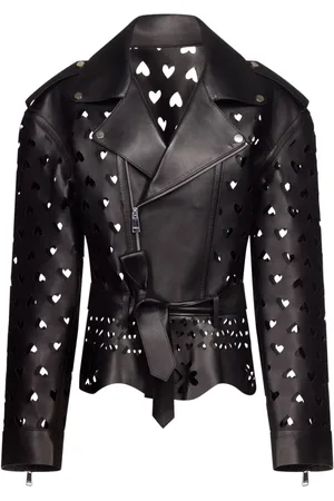 AREA Laser-Cut Heart leather jacket