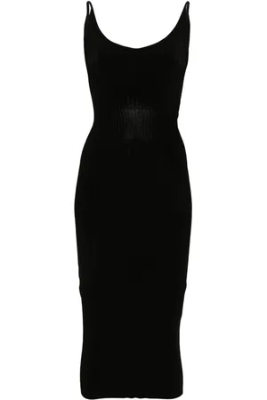 MUGLER Sleeveless knitted midi dress