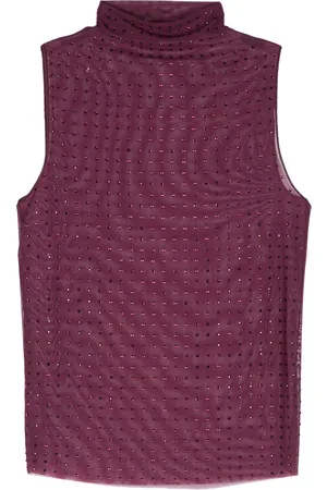 Pinko Rhinestoned tulle top