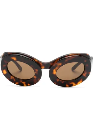 HENRIK VIBSKOV Tortoiseshell oval-frame sunglasses