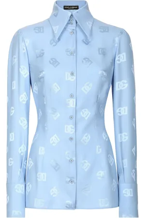 Dolce & Gabbana Monogram-jacquard straight-point collar shirt